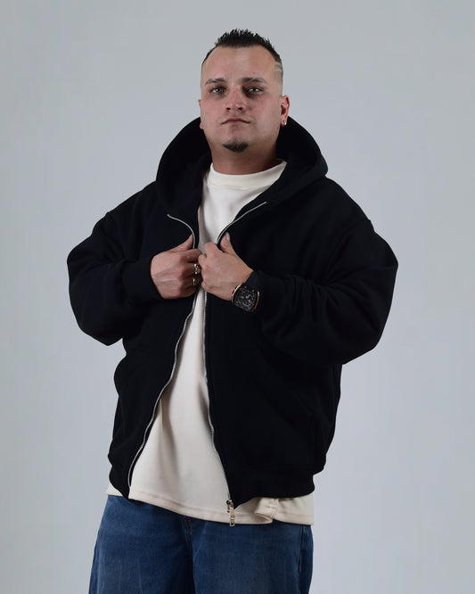 HOODIE NEGRO  DOUBLE  ZIP
