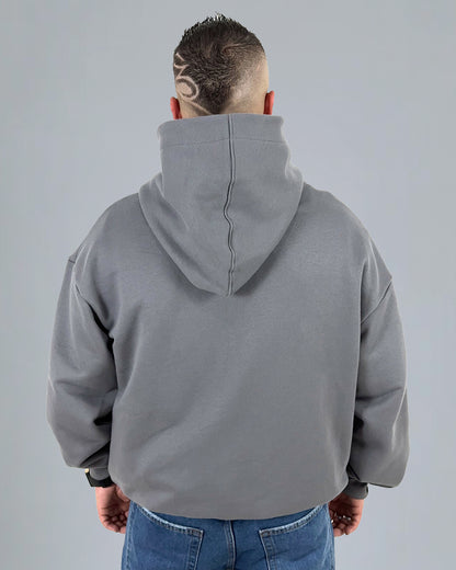 HOODIE GRIS PLOMO DOUBLE ZIP
