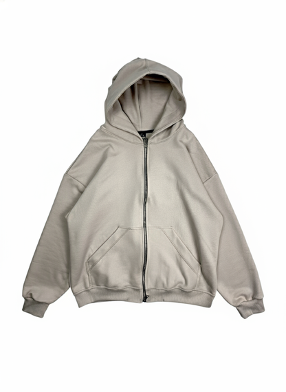 HOODIE BEIGE DOUBLE ZIP