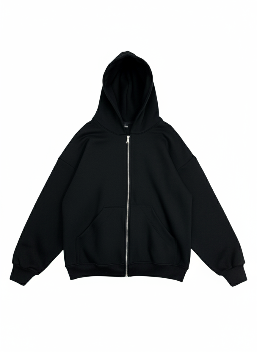 HOODIE NEGRO  DOUBLE  ZIP