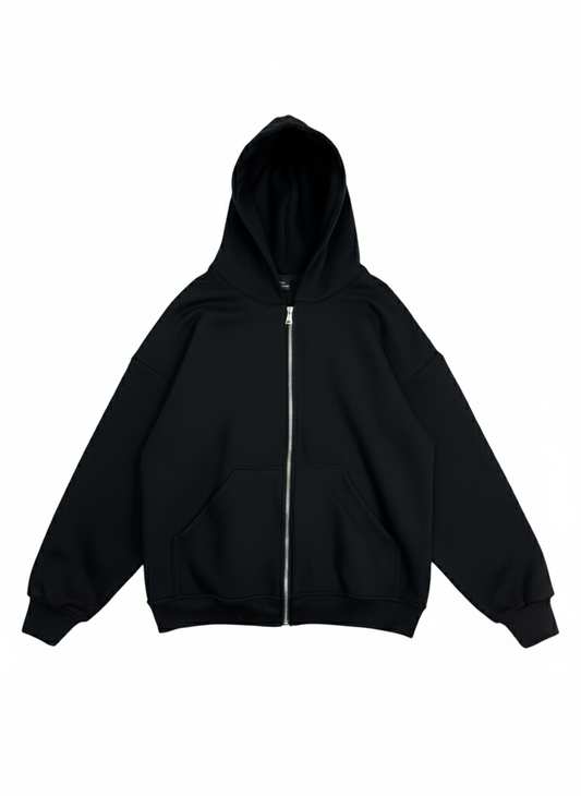 HOODIE NEGRO  DOUBLE  ZIP